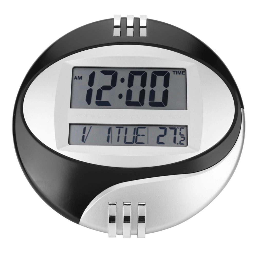 Electronic Clock Wall Hanging Table Alarm Clock with Temperature Meter for Living Room Bedroom