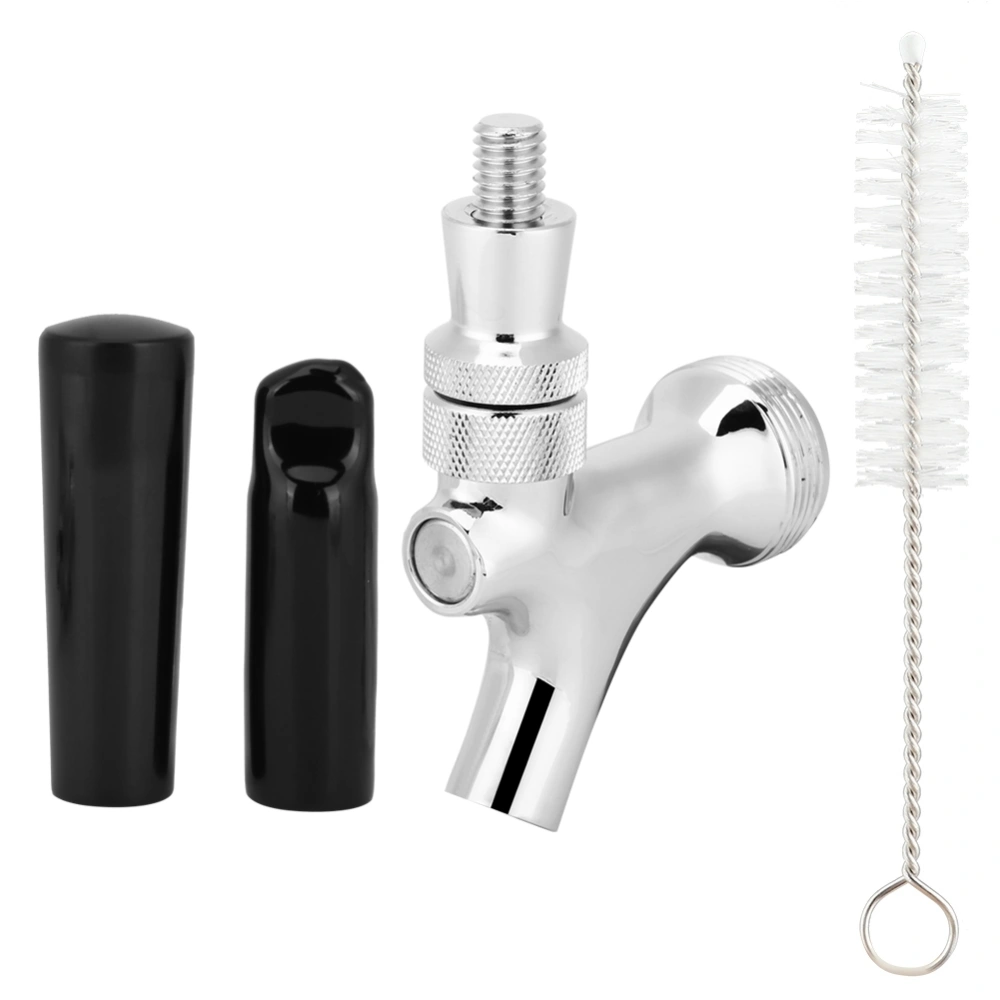 Brass Beer Faucet Tap Dispenser with Brush Dust Cover Beer Brewing Accessories Kit