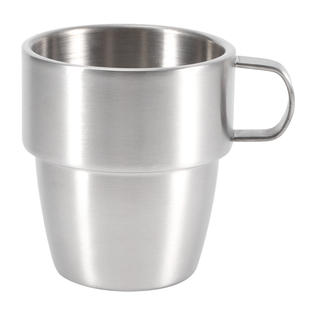 280ml Durable Stainless Steel Double Layer Bar Beer Handle Cup Wide Mouth Mug