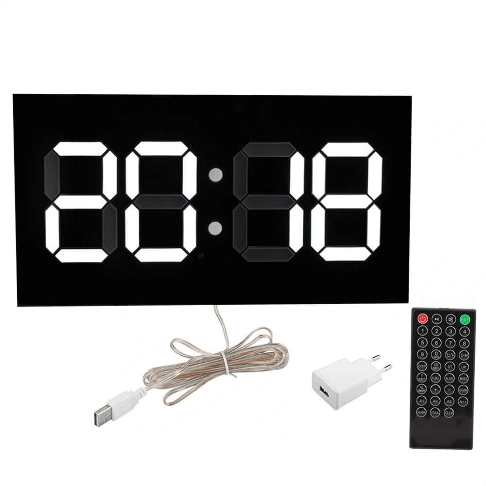 Acrylic 3D Wall Clock Remote Control Electronic Clock Convex Body White Digit 100-240VEU Plug