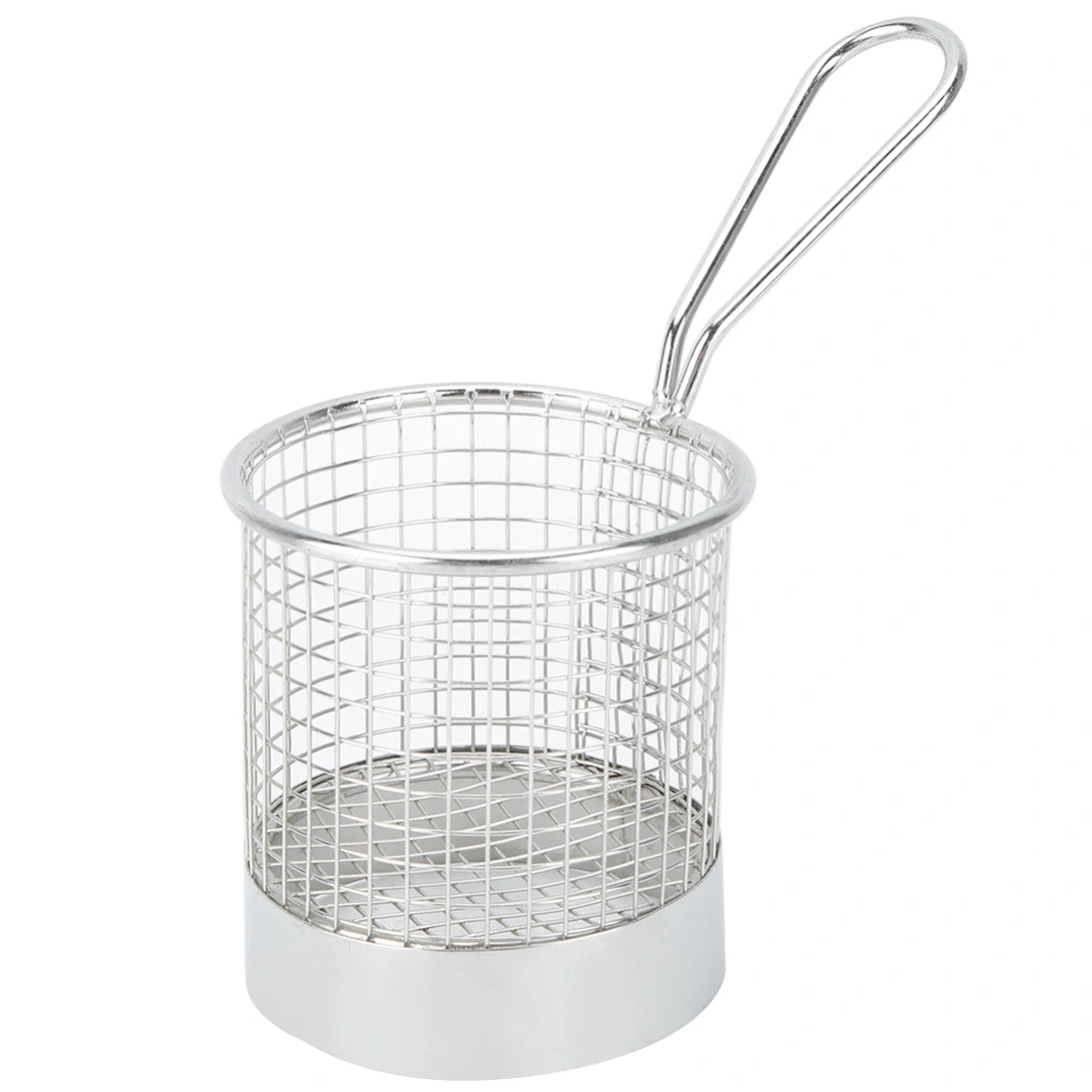 Stainless Steel Round Dessert Fries Chip Basket Fruit Food Container Holder Kitchen Tool