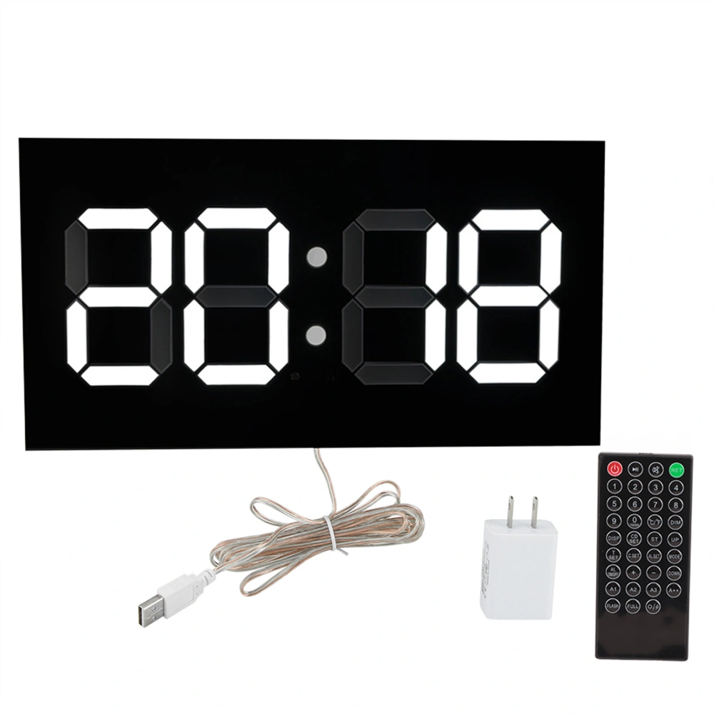 Acrylic 3D Wall Clock Remote Control Electronic Clock Convex Body White Digit 100-240VUS Plug