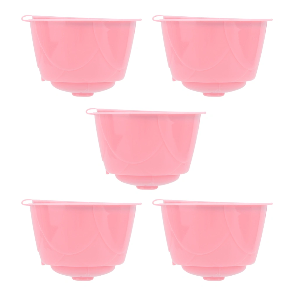 5Pcs Reusable Refillable Coffee Machine Capsule Cup Fit for DOLCE GUSTO Series Coffee MakerPink