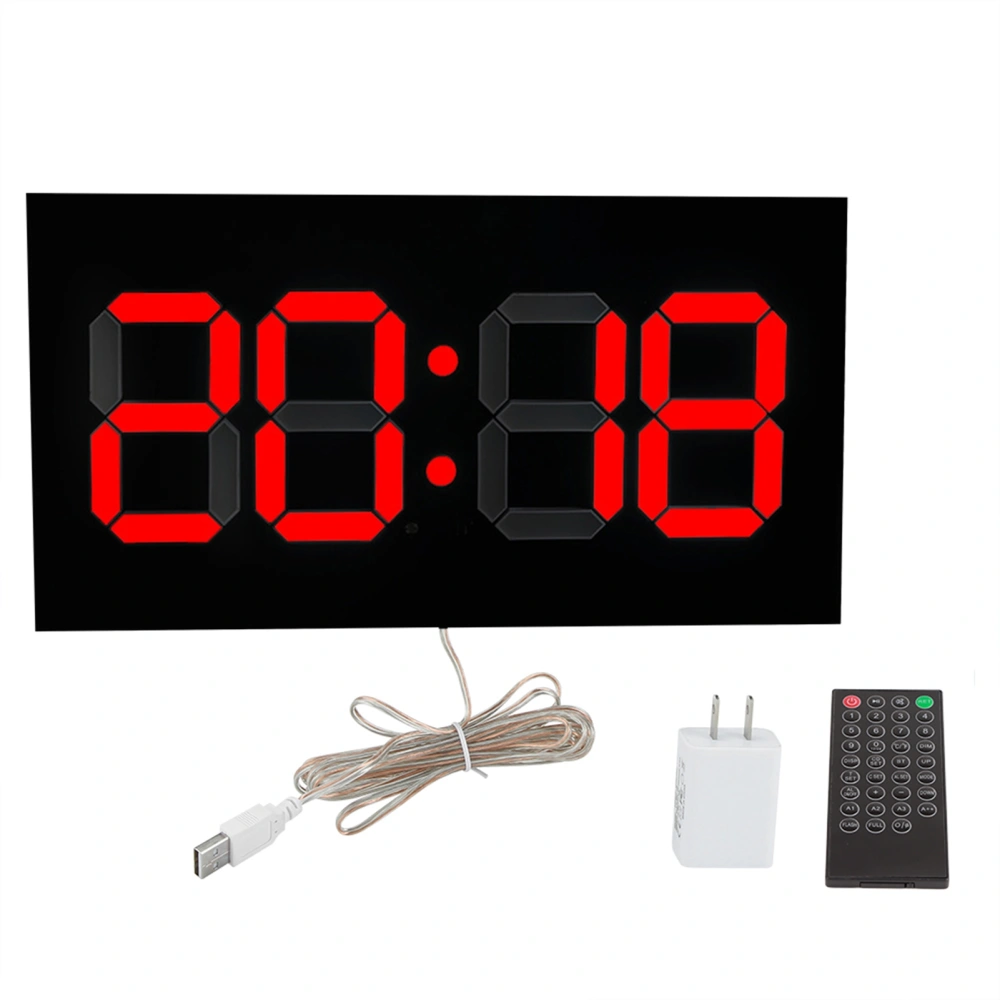 Household Acrylic Digital 3D Clock Remote Control Perpetual Calendar Alarm Clock Single Red Digit 100‑240V