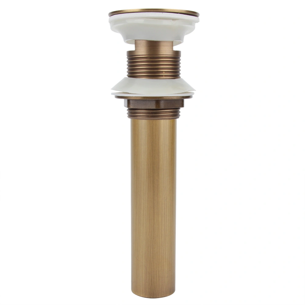 Flap Type Retro Style Brass Basin Drain with Overflow Bathroom Drain Stopper