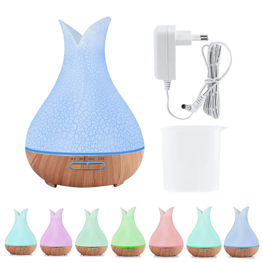 400ml Wood Grain Air Humidifier Aroma Essential Oil Diffuser with 7 Color Changing Lights for Office Home 100‑240V