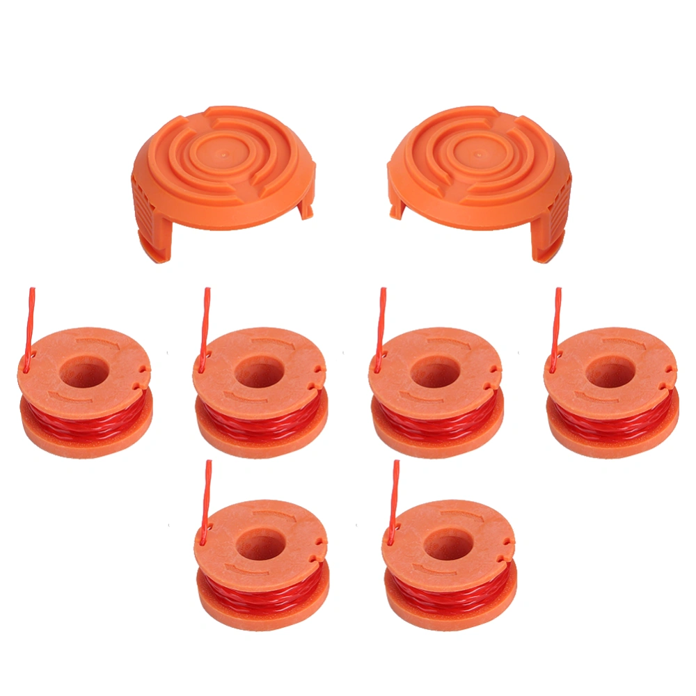 6Pcs Trimmer Line String Spool with 2Pcs Cover Parts Set Fit for WORX WA0010 Trimmer