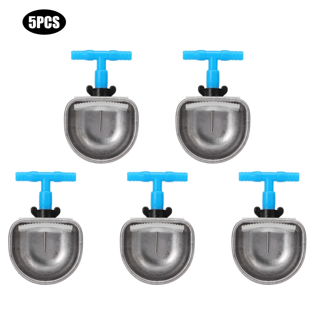 5Pcs Stainless Steel Automatic Rabbit Drinker Nipple Drinking Bowl Waterer Farm AccessorySmall Bowl with Tee Connector