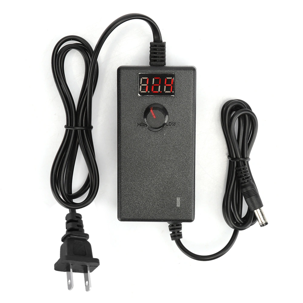 Adjustable 3-12V 3A Speed Control Voltage Regulated Power Supply Adapter Charger with Display Screen 100-240VUS Plug