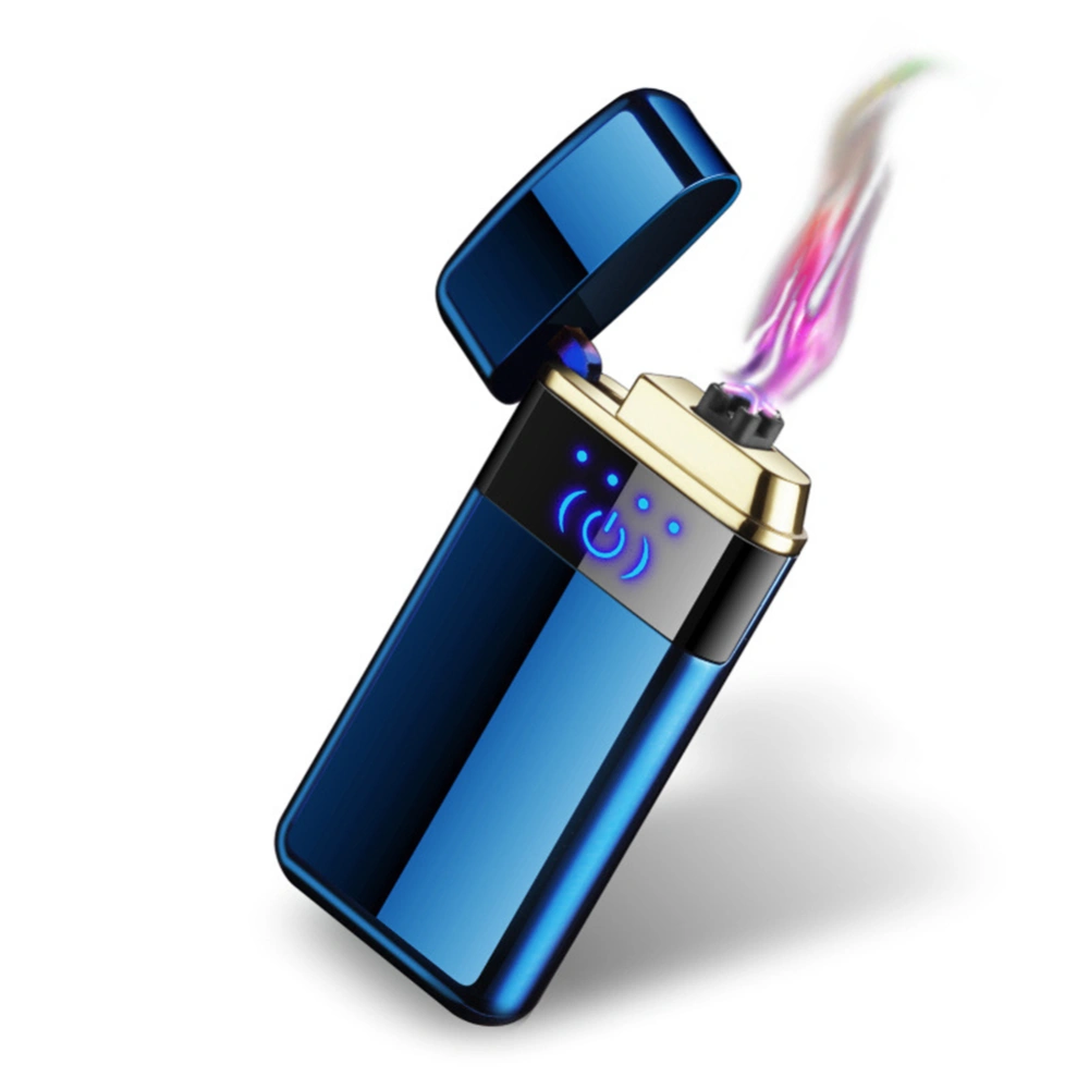 Pulse Double Arc Lighter USB Electric Rechargeable Cigarette Lighter with Charging IndicationBlue