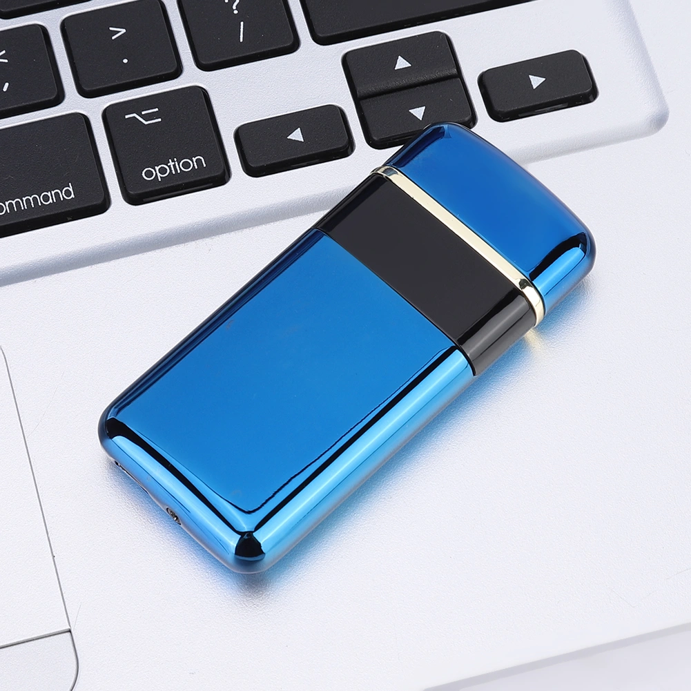 Pulse Double Arc Lighter USB Electric Rechargeable Cigarette Lighter with Charging IndicationBlue
