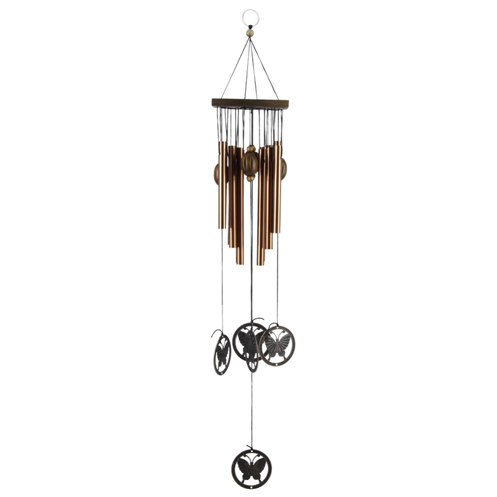 Outdoor Garden Yard Copper Alloy Wind Chime Multi Tube Windbell Hanging Decoration(Butterfly )