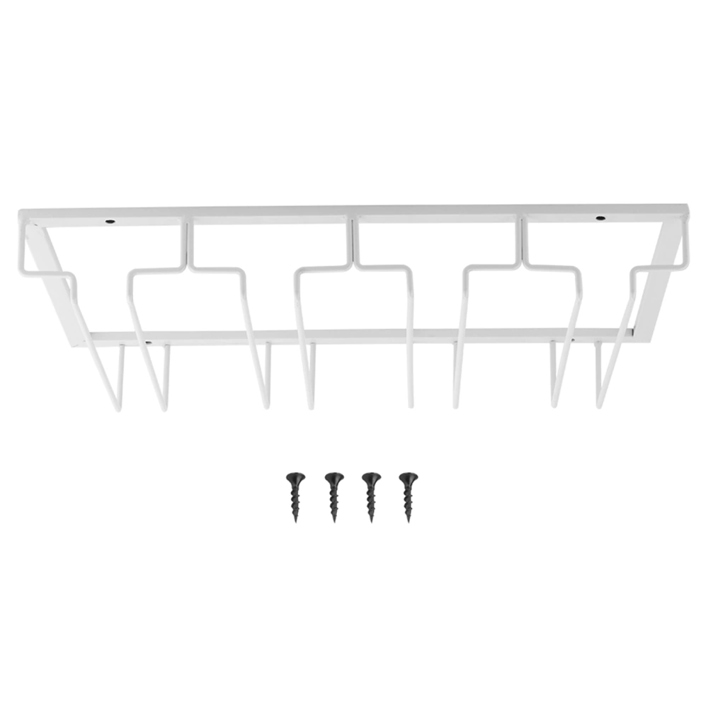 Hanging Iron Wine Cup Rack Glass Holder Display Shelf Organizer Decoration4 Slot