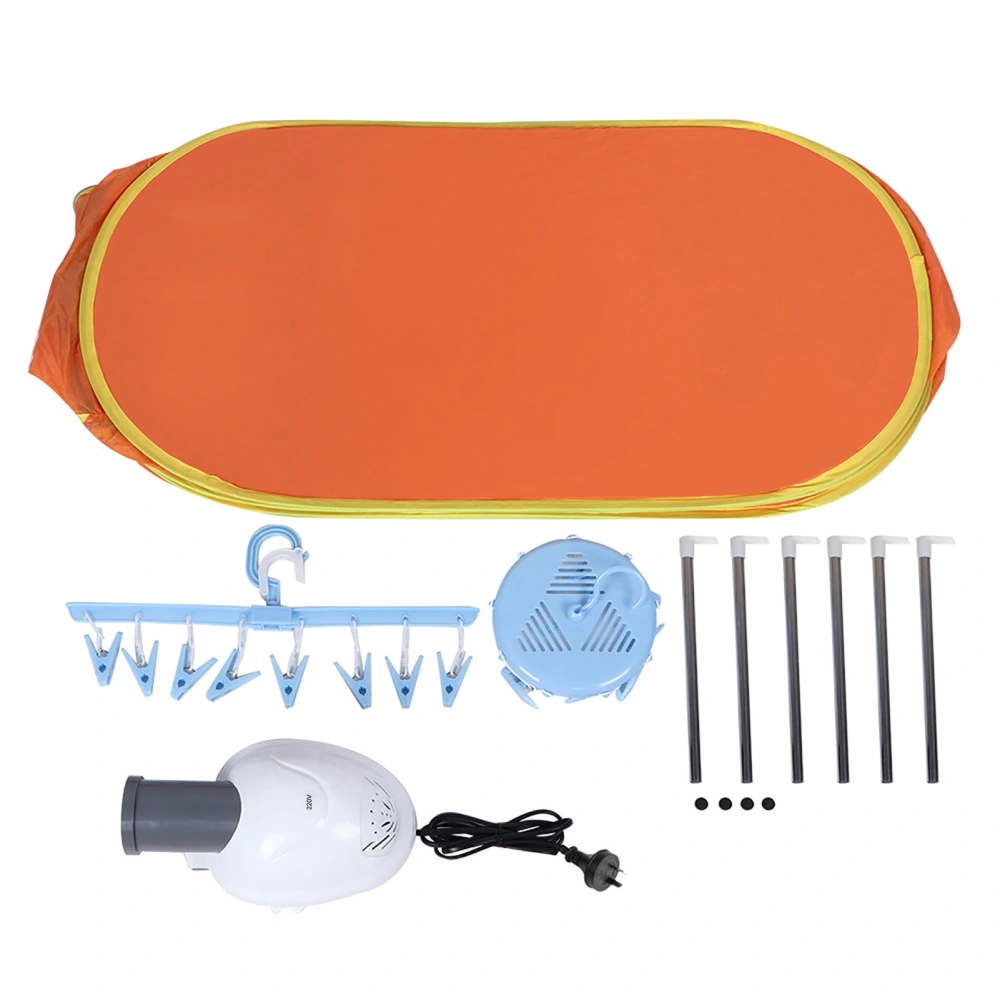 Portable Household Clothes Drying Bag Mini Folding Electric Dryer Machine OrangeAU Plug 220V