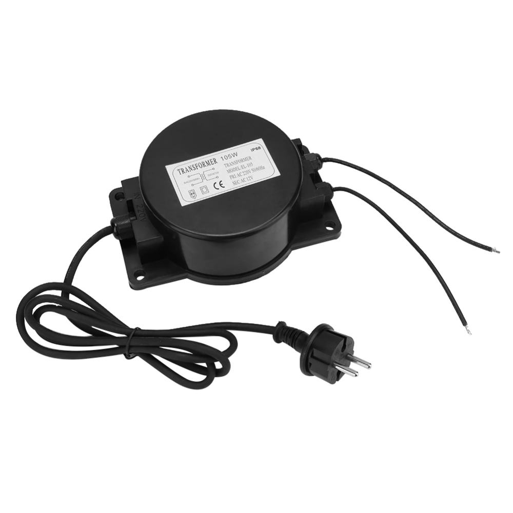 105W IP68 Power Supply Transformer for Outdoor LED Underwater Light EU Plug 220V