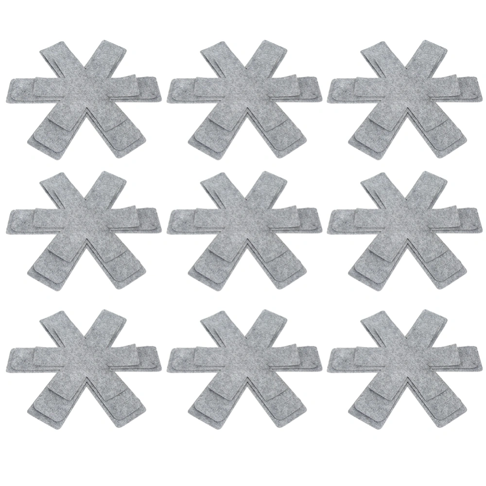 9Pcs/Set Snowflake Shape Non-Woven Pan Pot Mat Pad Holder Placemat Heat Insulation Mat