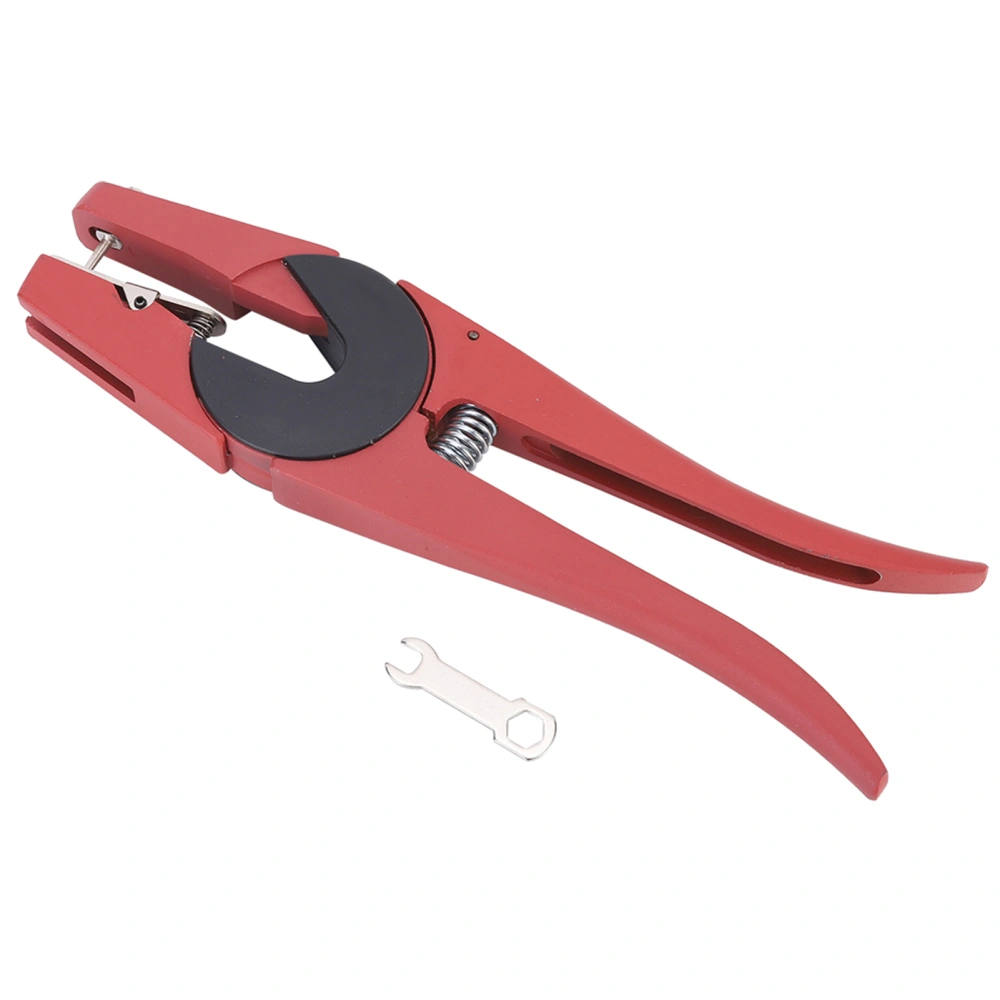 Red Steel Livestock Veterinary Ear Tag Plier Puncher Pig Cow Sheep Identification Tool