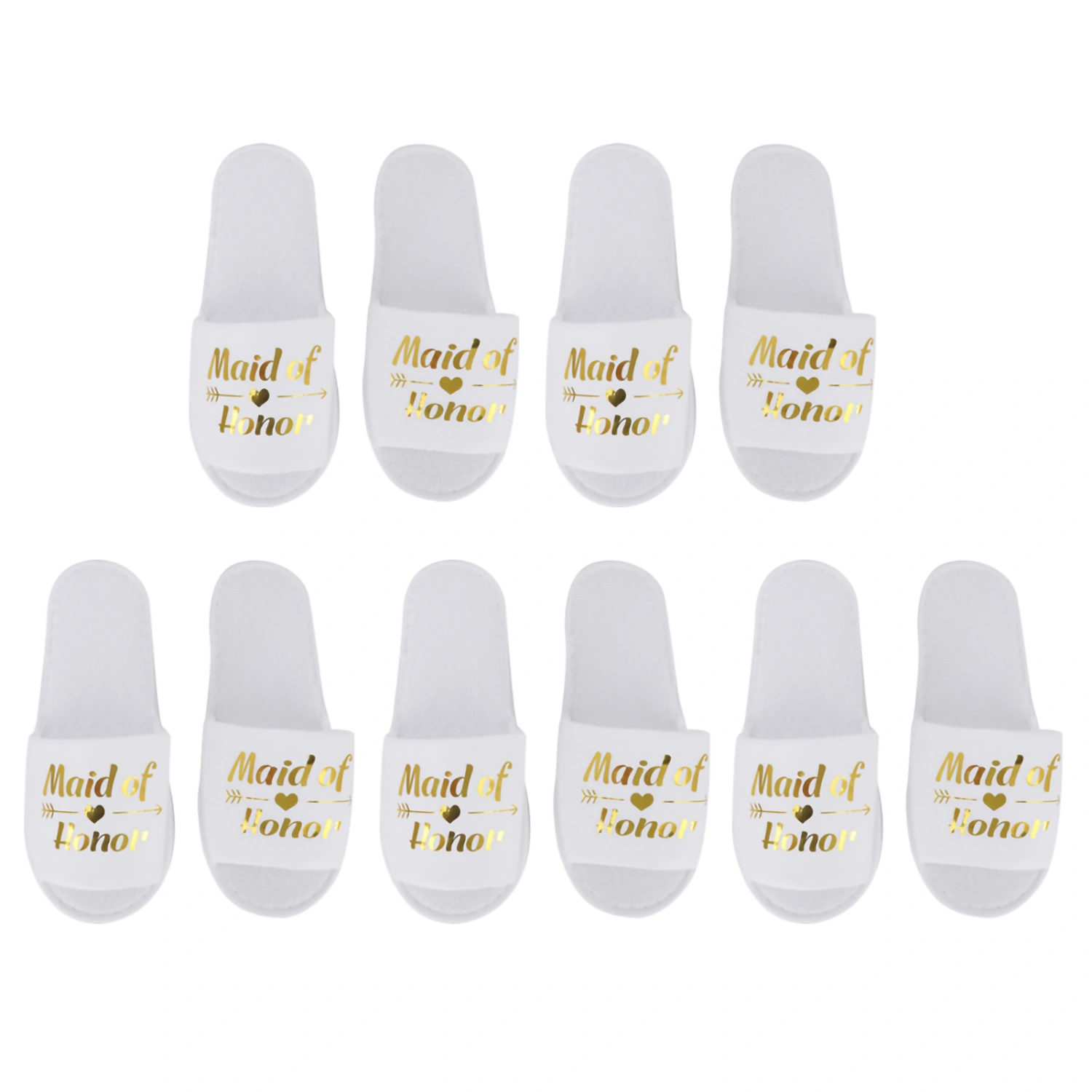 5 Pair Letters Print Disposable Slippers for Hotel Wedding Party Shooting PropsMaid of Honor