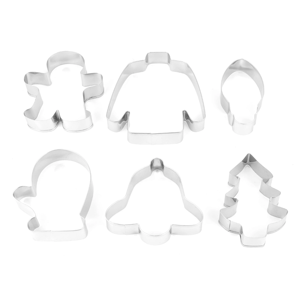 6Pcs/Set Household Kitchen Stainless Steel Cookies Mould Christmas Cookie Cutters Set DIY Baking Molds