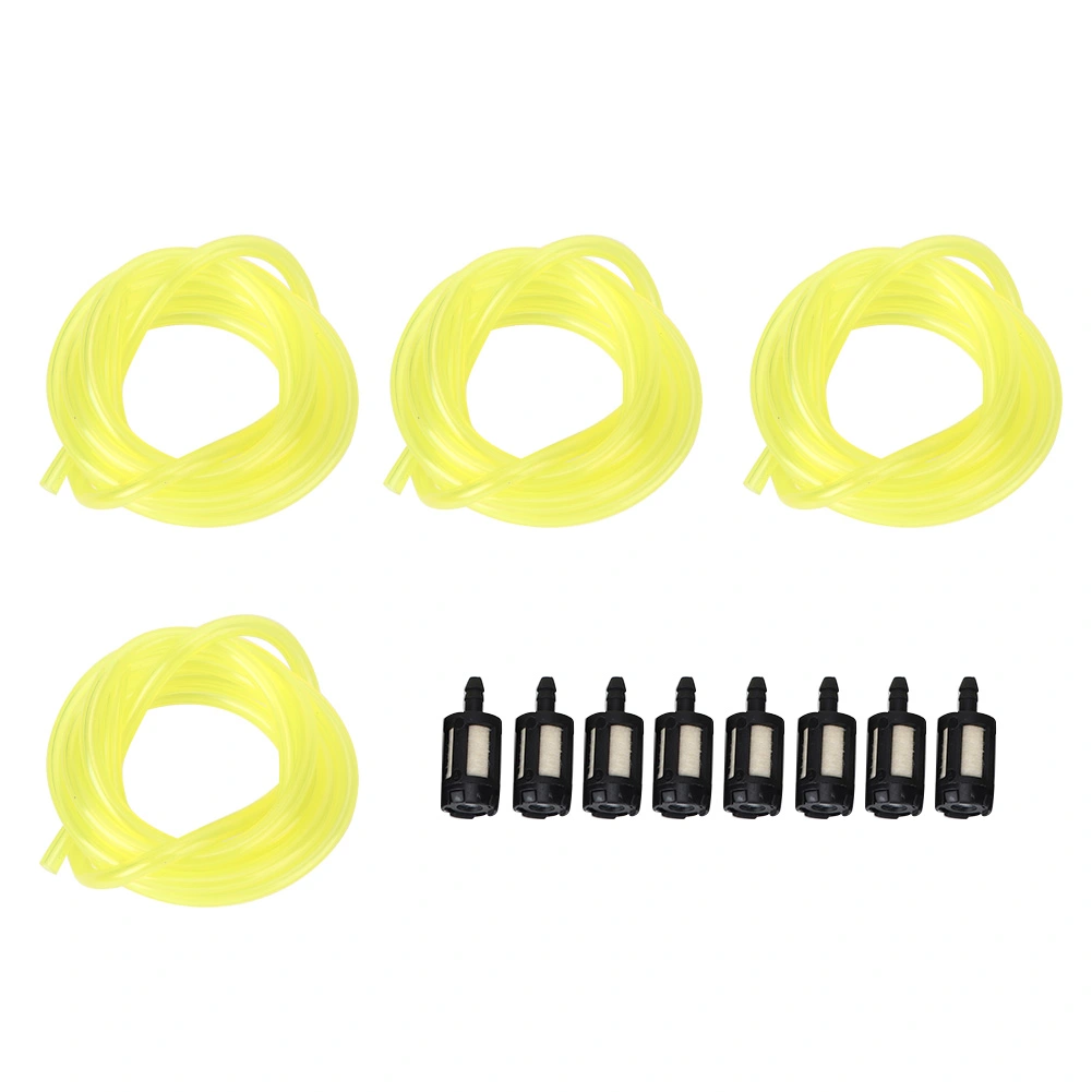 4pcs Petrol Fuel Gas Line Hose with 8pcs Fuel Filter Chainsaw Accessory Replacement
