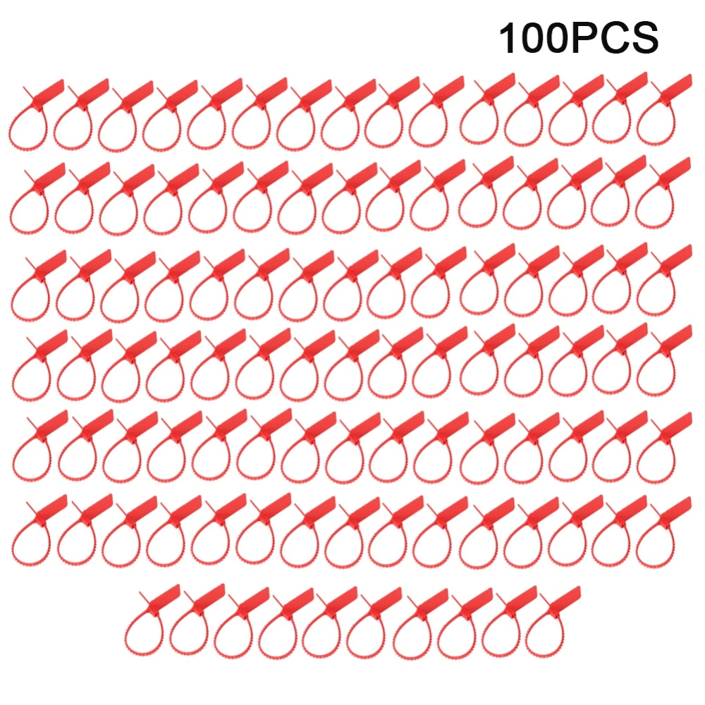 100pcs Anti Theft Disposable Label Cable Tie Identification Mark Signs Self Locking Ties(Red )