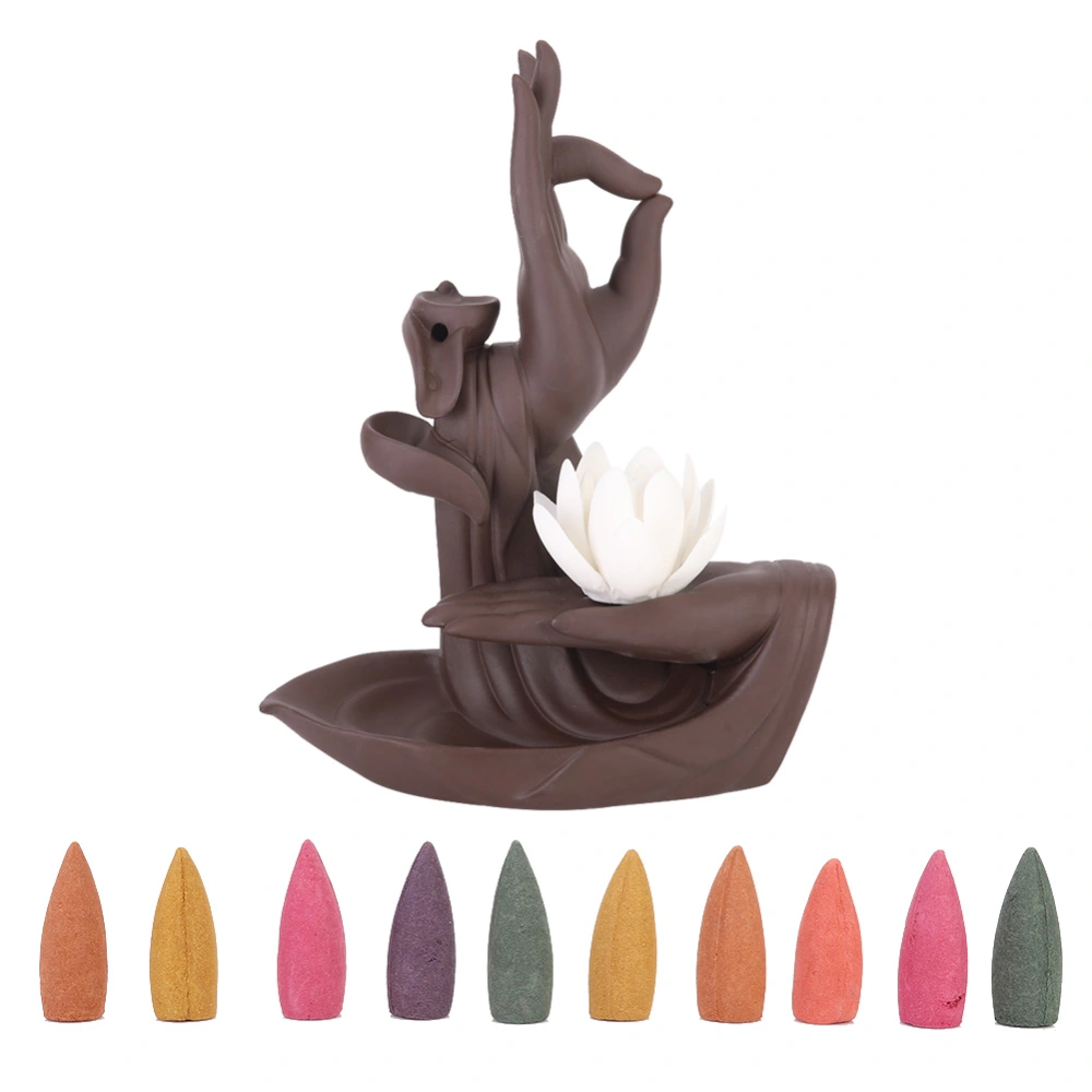 Unique Shape Zen Backflow Incense Burner Ceramic Incense Holder for Home Office Decor