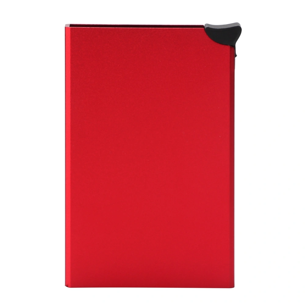 Aluminum Alloy RFID Anti Theft Card Holder Automatic Pop Up Bank Card Box Business Card Case(Red )