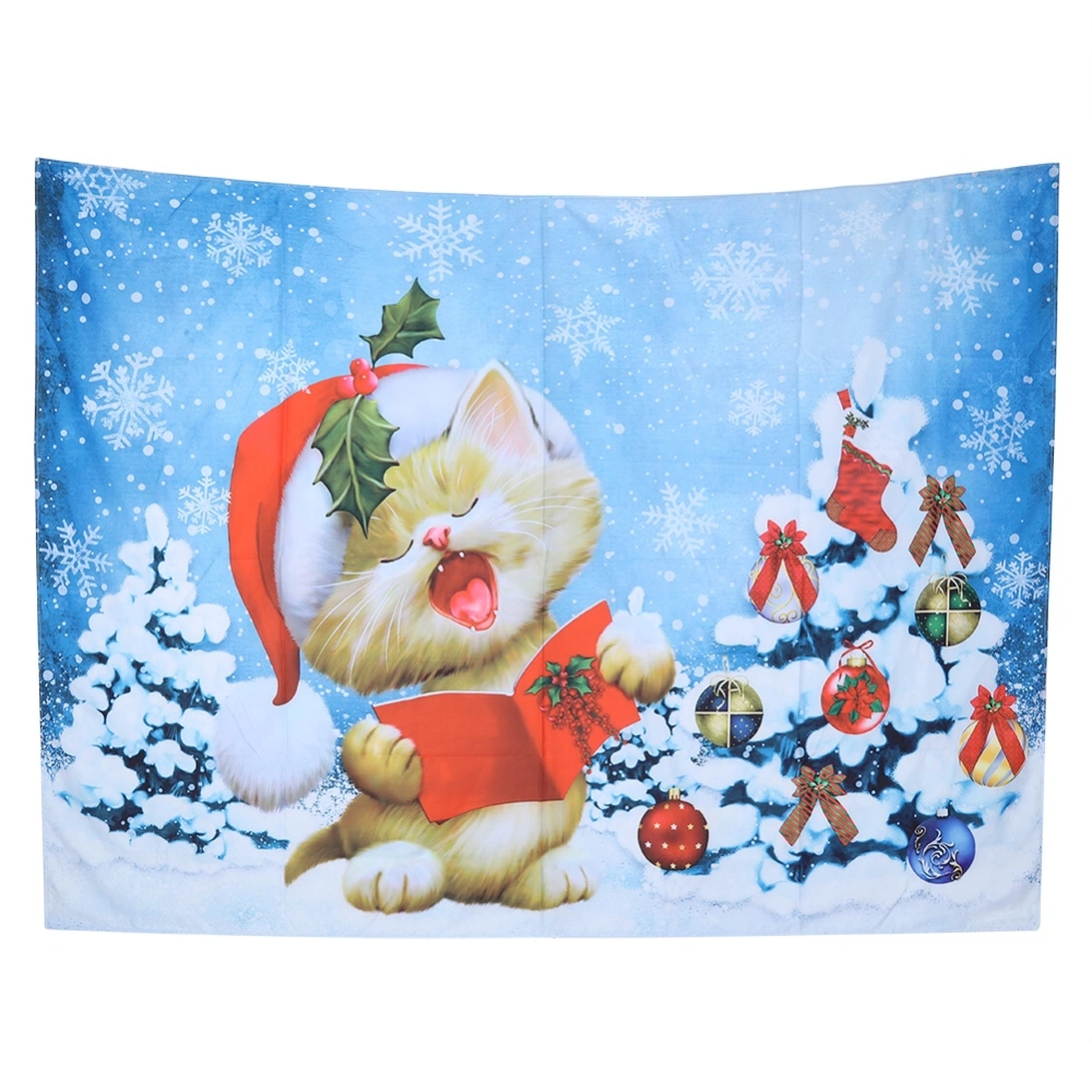 200x150cm Christmas Pattern Wall Tapestry Wall Hanging Mat Carpet for Living Room Bedroom Dorm Home Decor