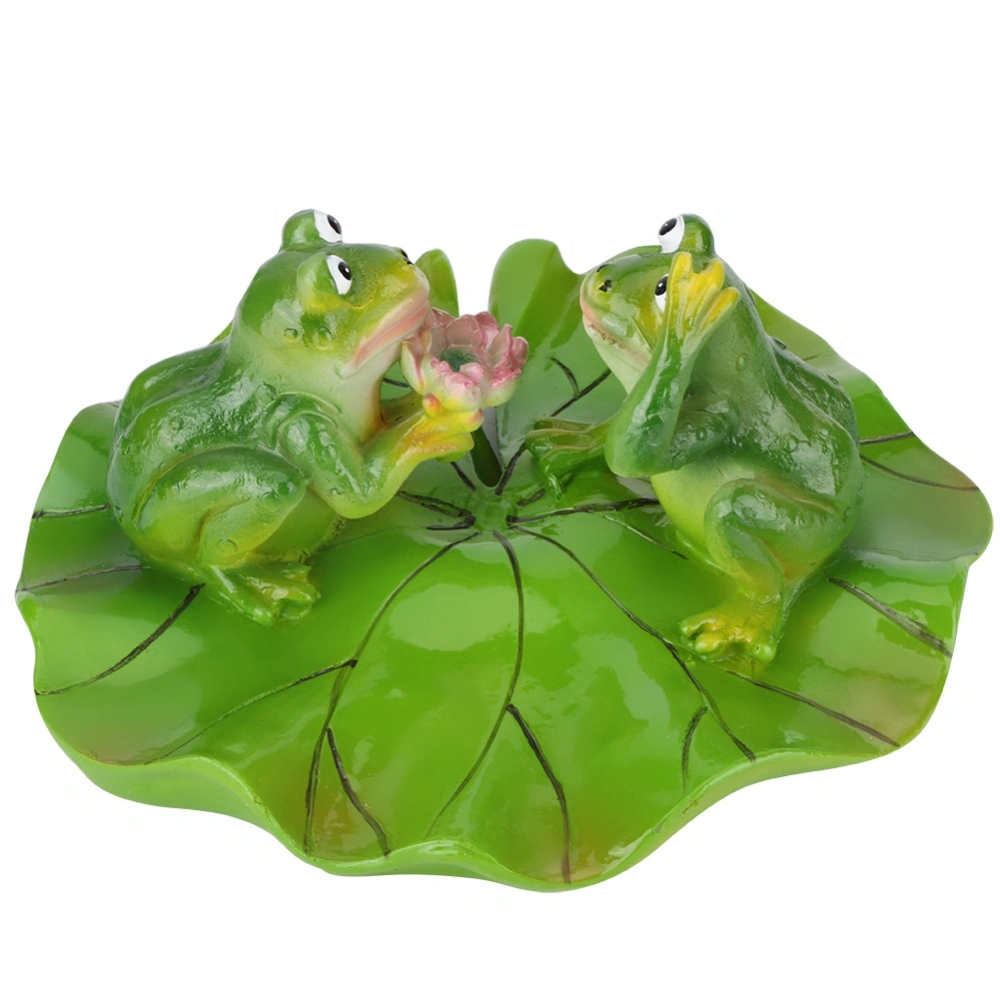 Artificial Floating Water Lotus Leaf Frog Animal Pond Fish Tank Decoration Landscape Ornament