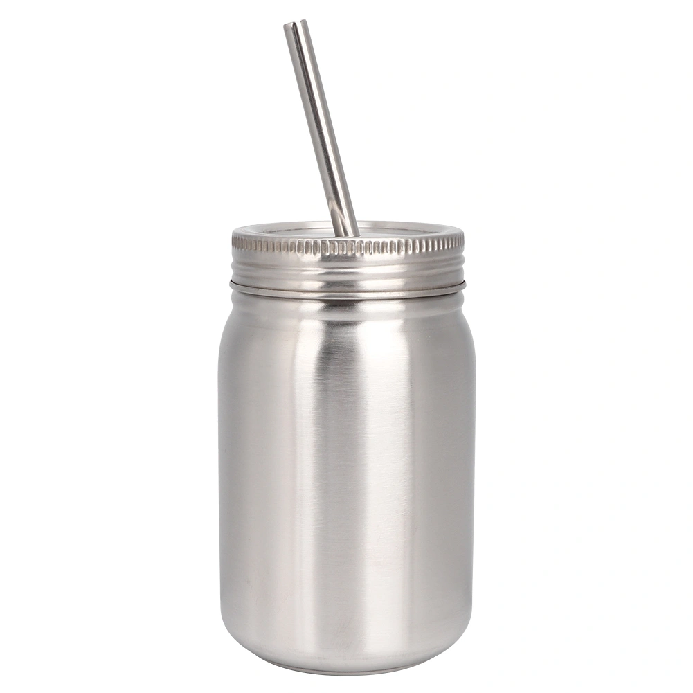 Household 700ml Stainless Steel Cup Outdoor Water Bottle Thermal Mug with Lid Straw