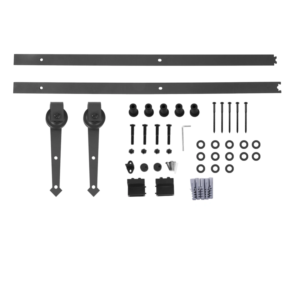 Household 2m Single Door Arrow Type Barn Sliding Wood Door Track Kit Door Slide Rail Roller Track Set