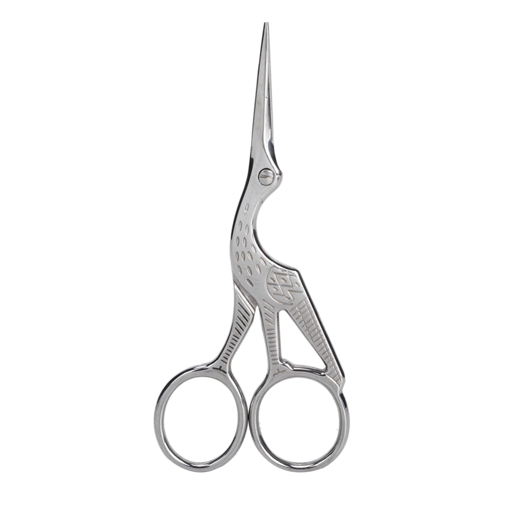 Stainless Steel Retro Style Crane Shape Sewing Scissor Tailor Handcraft Cutting ShearSilver