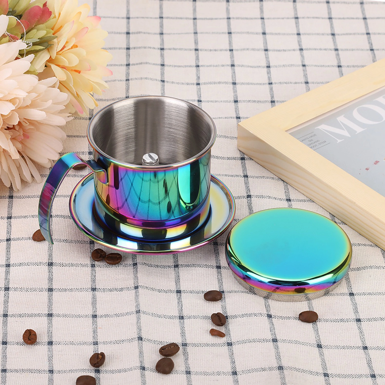 Household Portable Stainless Steel Coffee Dripper Maker Reusable Filter Drip Pot Maker