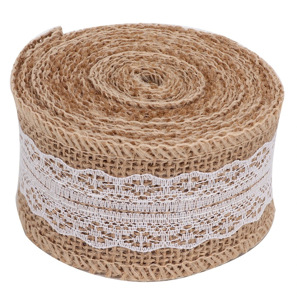 2 Rolls 5m Beautiful Linen Lace Roll Ribbon Home Christmas Wedding DIY AccessoriesType B