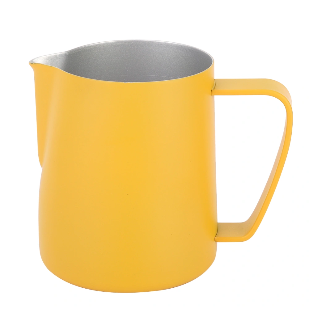 600ml Stainless Steel Milk Frothing Cup Jug Pitcher Latte Art for Home Coffee Shop UseYellow