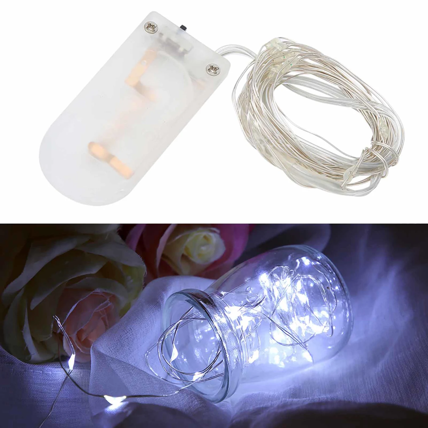 2m LED Copper Wire Beautiful Waterproof DIY String Lights Home Courtyard Party DecorationWhite