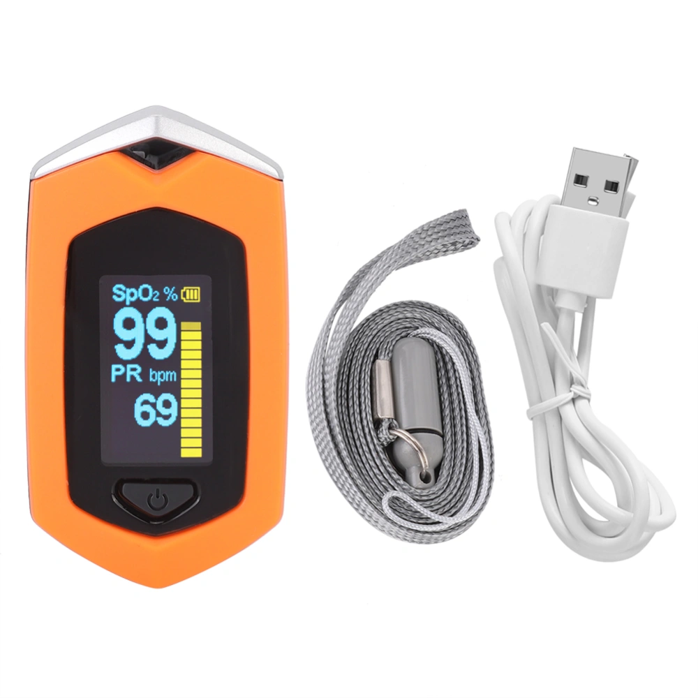 Portable Finger Pulse Oximeter Blood Oxygen Saturation Monitor SPO2 PR Measurement HomeOrange