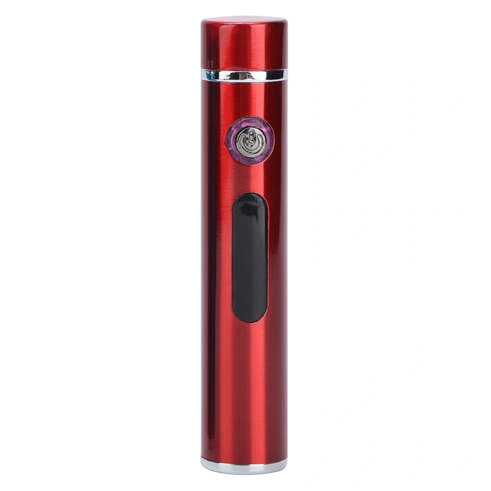 Mini Portable USB Electric Arc LED Lighter Windproof Cigarette Lighter With Power Display Red Brushed