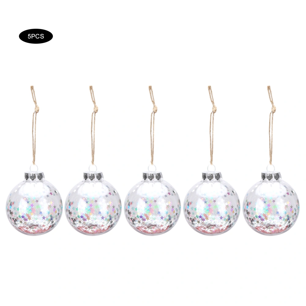 5Pcs Household Transparent Plastic DIY Christmas Balls Christmas Tree Pendant Hanging Ornament10cm