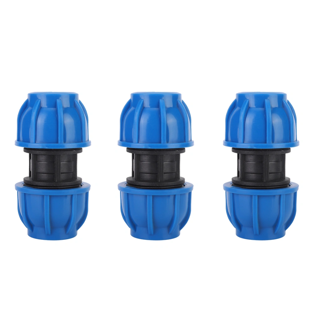 3Pcs PE Water Pipe Connection Fitting Straight Pipe Connector Adapter Accessories32mm to 32mm Straight Connector