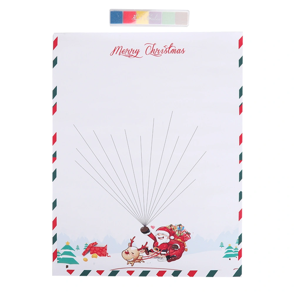 Merry Christmas Cartoon DIY Fingerprint Guest Signature Painting Decor (Type A Santa Claus )