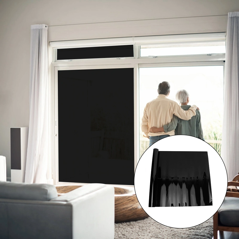 0.5x3 Meters One Way Black Color Sun Film Window Privacy Protection Film for Home Office