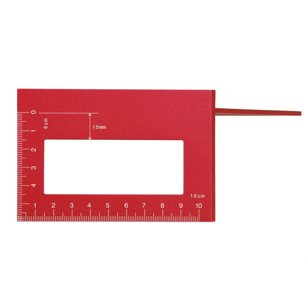 Woodworking T Type Gauge Multifunctional Square Aluminum Alloy 45° 90° Scale Ruler (Red )