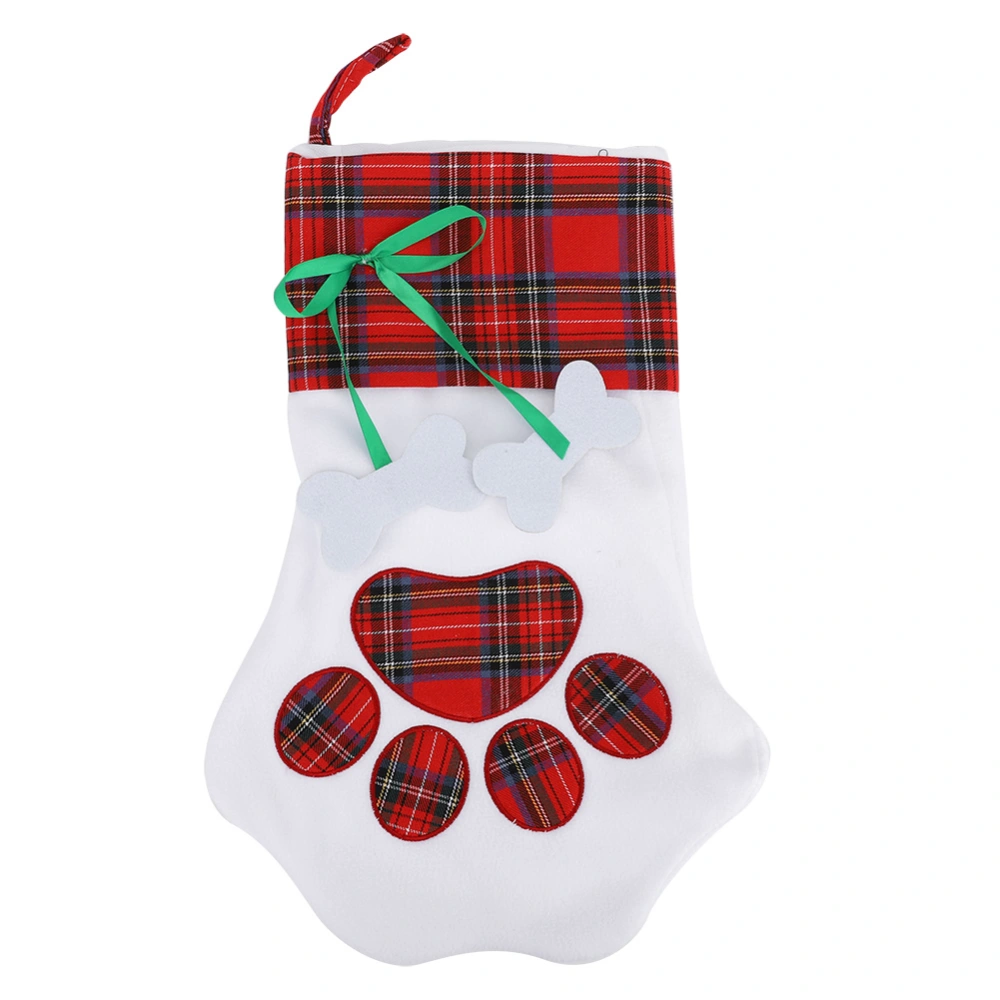 Christmas Paw Sweet Candy Storage Bag Home Party Handbag Ornament Prop DecorationRed