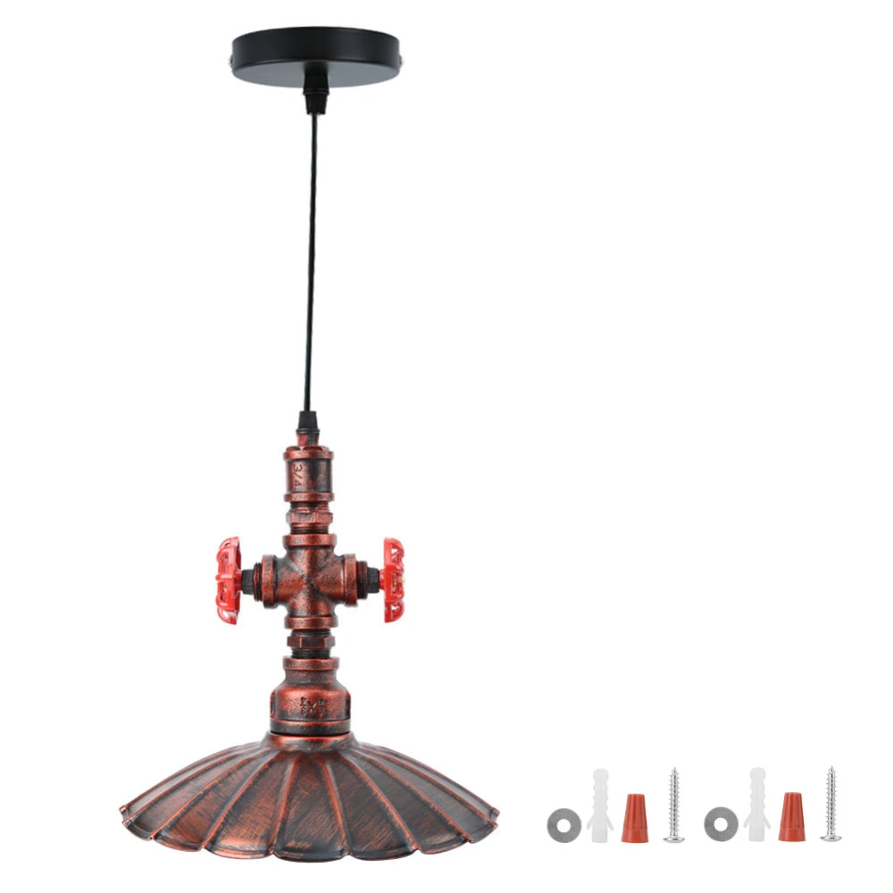 Vintage Iron Pipe LED Droplight Chandelier Light Bar Home Ceiling Lamp E27 85-265V (Red Rust)