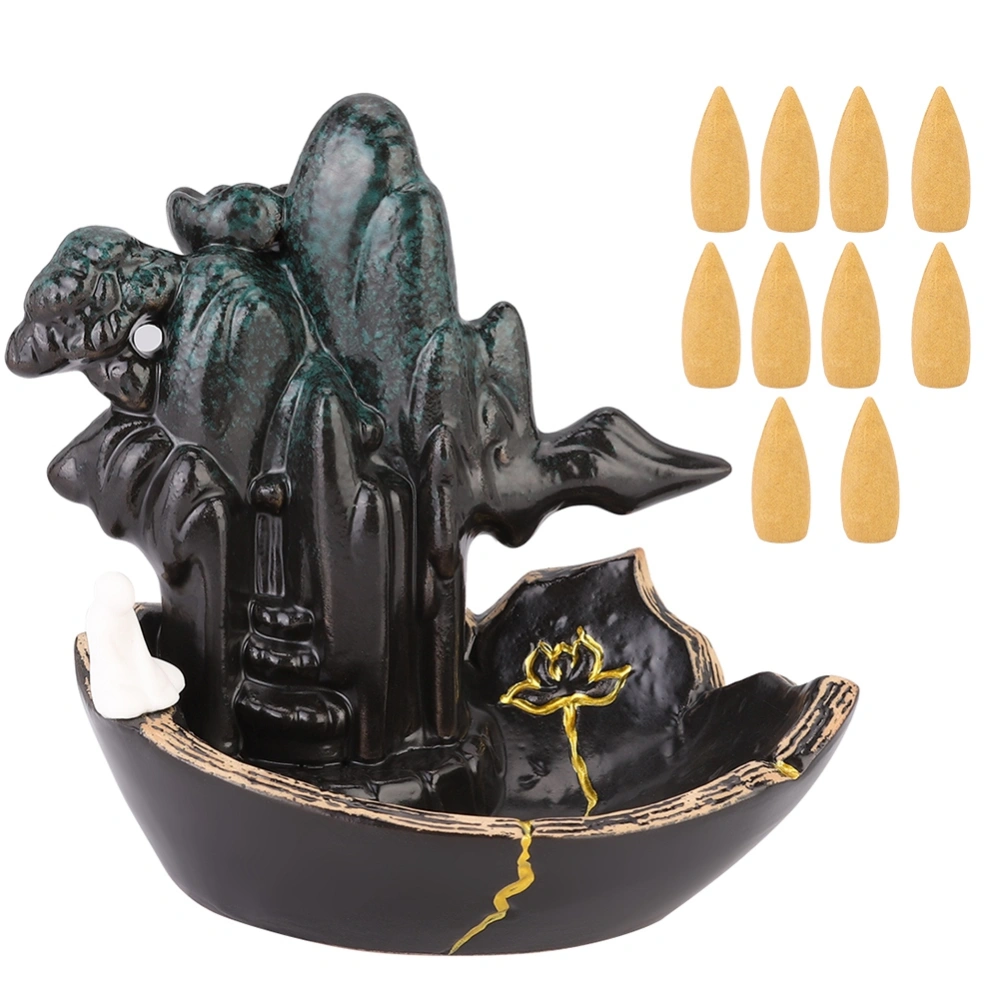 Innovative Backflow Incense Burner Ceramic Incense Holder for Indoor Decoration GiftType B