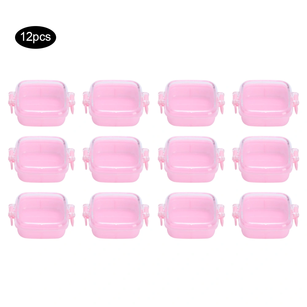 12pcs Food Grade Plastic Candy Box Cookie Snack Storage Case with LidPink