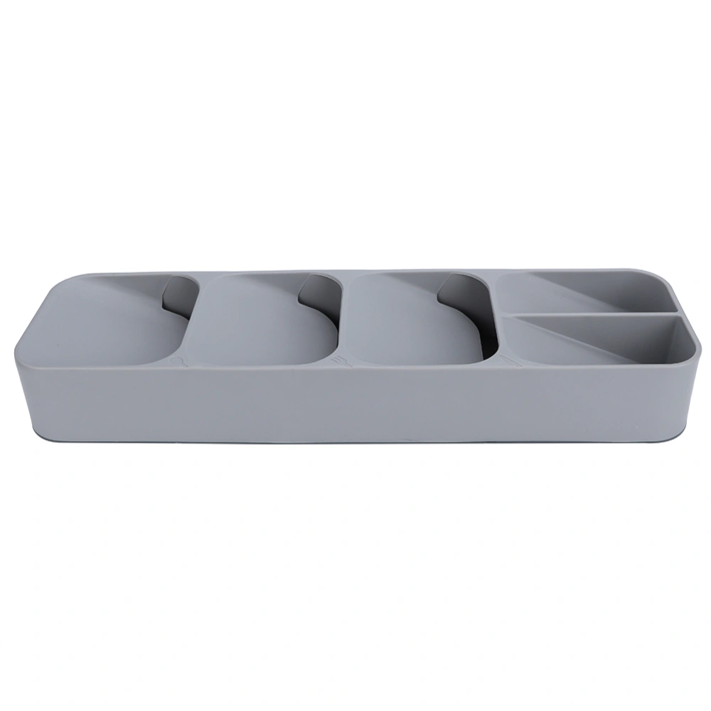 Kitchen Drawer Organizer Tray Cutlery Knife Spoon Separation Organizing Storage Box Grey