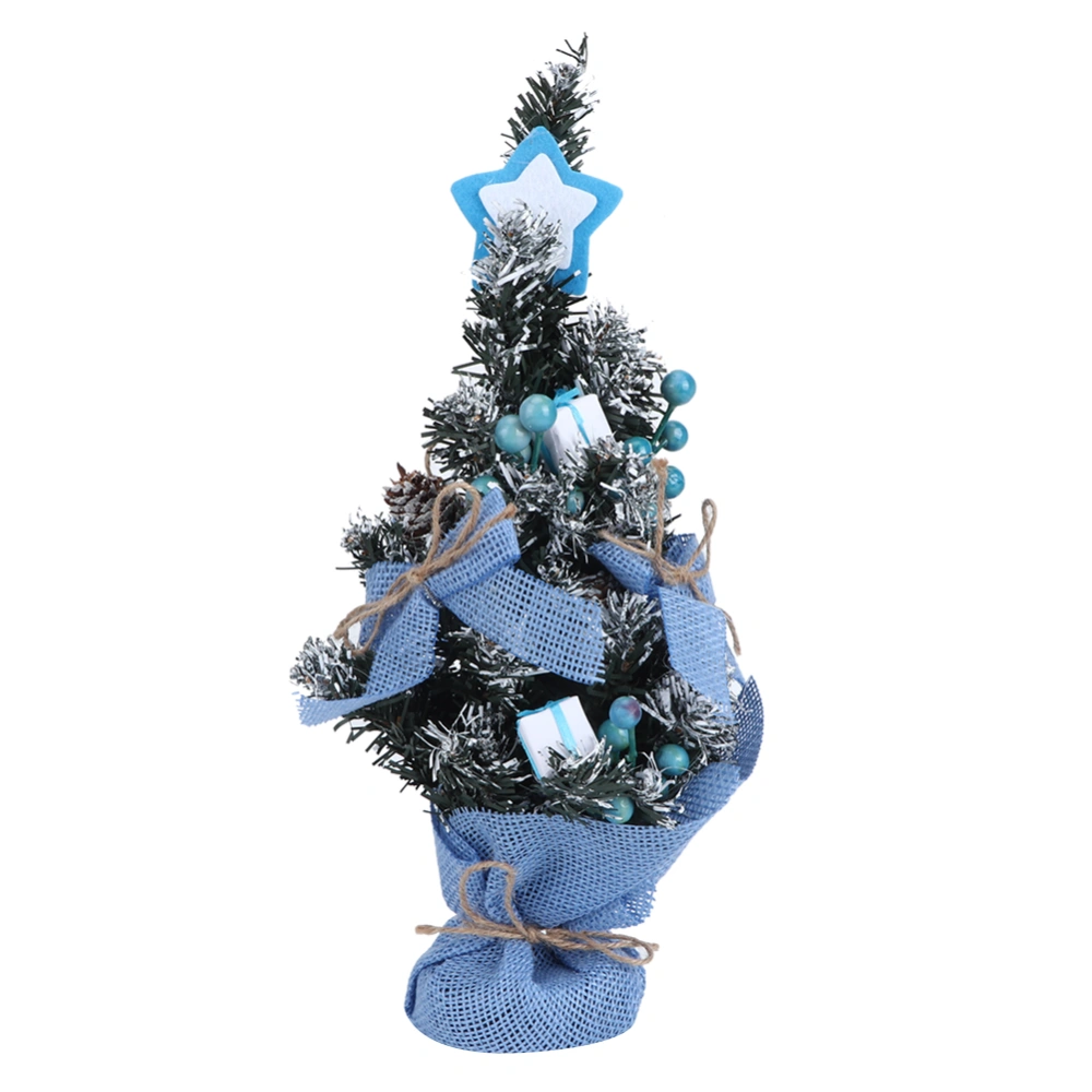 40cm Fashion Christmas Tree Decorations Festival Tabletop Mini Xmas Trees in Cloth Bag(Blue)