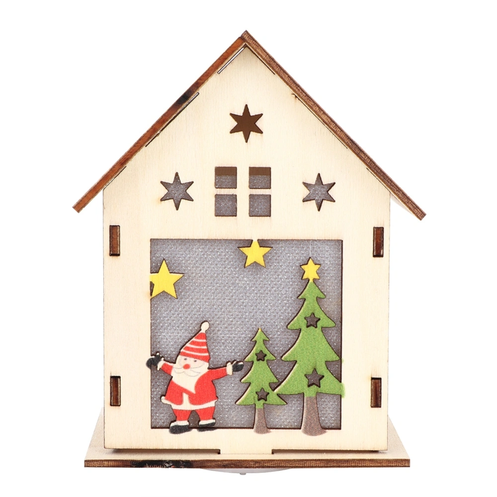 Cute Mini Luminous Cabin House Christmas Tree Hanging Ornaments Decoration (Large Old Man)